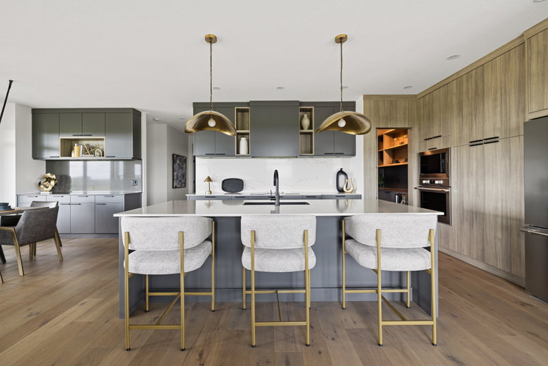 Kitchen with a view through to the walk-in pantry and built-in coffee station